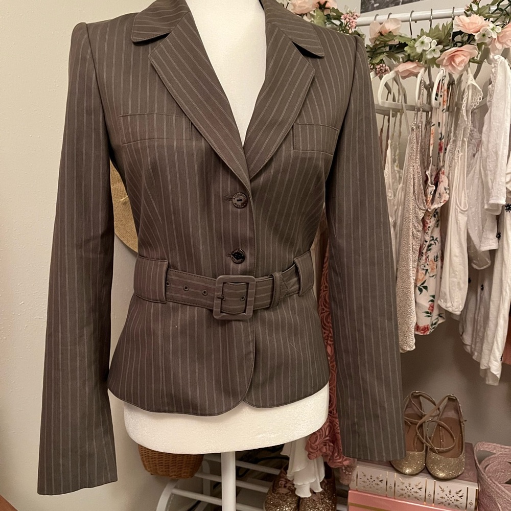 Antonio Melani brown striped blazer size 2 XS